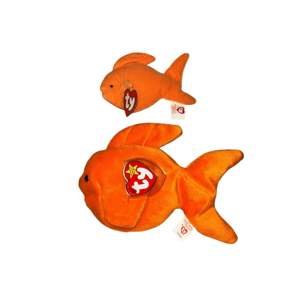 Ty Beanie Baby Goldie the Goldfish Set ‘94 PVC Pellets & ‘97 Teenie Beanie